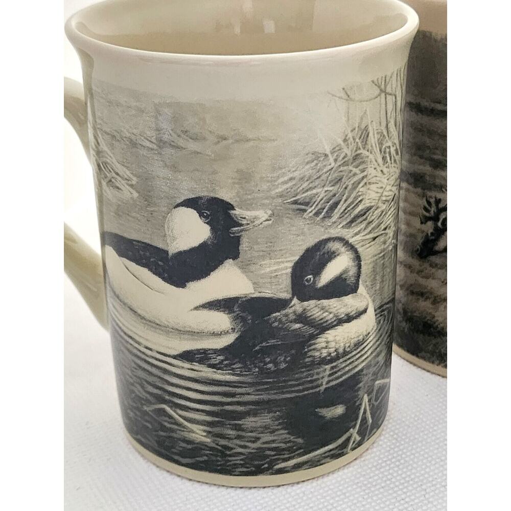 Cups/Mugs-Field & Stream-Vintage Look-Deer-Elk-Mallard-Wood Duck-8 oz-Set of 4 - Picture 12 of 16